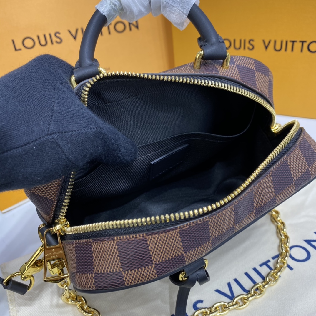 Louis Vuitton VALISETTE SOUPLE BB Handbag Damier Ebene N50063 Black